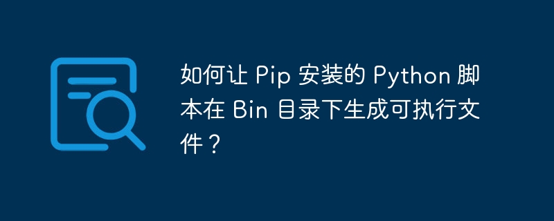 如何让 Pip 安装的 Python 脚本在 Bin 目录下生成可执行文件？-小浪资源网