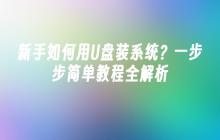 新手如何用U盘装系统？一步步简单教程全解析