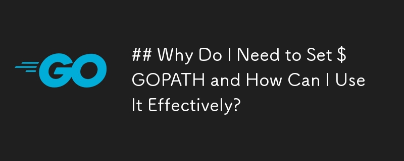 Pourquoi dois-je définir $GOPATH et comment puis-je l'utiliser efficacement ?