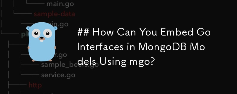 如何使用 mgo 在 MongoDB 模型中嵌入 Go 接口？