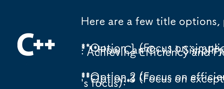 ここでは、質問形式を試し、主要な機能を強調した、いくつかのタイトル オプションを示します。

オプション 1 (シンプルさを重視):

* C 11 は ScopeGuard の実装をどのように簡素化できるでしょうか?

オプション 2 (次の点に焦点を当てる)