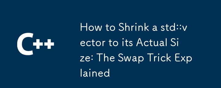 How to Shrink a std::vector to its Actual Size: The Swap Trick Explained