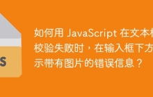 如何用 JavaScript 在文本框校验失败时,在输入框下方显示带有图片的错误信息?