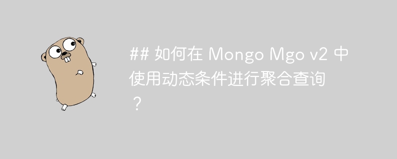 ## 如何在 mongo mgo v2 中使用动态条件进行聚合查询？
