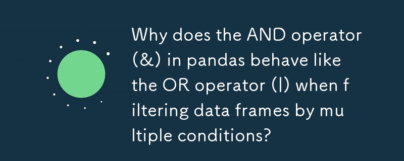 Mengapakah operator AND (&) dalam panda berkelakuan seperti operator OR (|) apabila menapis bingkai data mengikut berbilang keadaan?