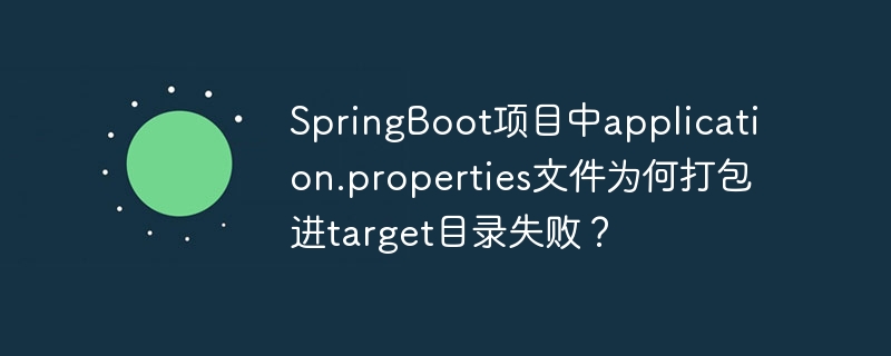 SpringBoot项目中application.properties文件为何打包进target目录失败？-小浪资源网