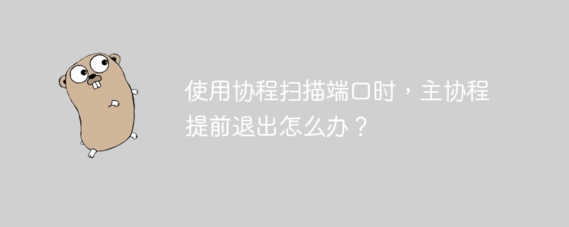 使用协程扫描端口时，主协程提前退出怎么办？-小浪资源网