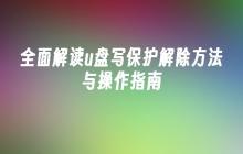 全面解读u盘写保护解除方法与操作指南