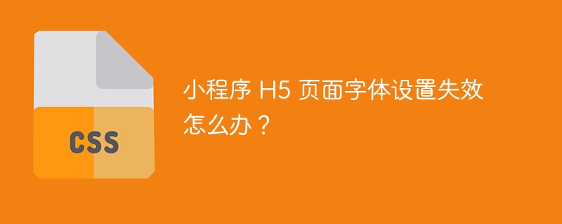 小程序 H5 页面字体设置失效怎么办？-小浪资源网