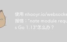 使用 nhooyr.io/websocket 报错：“note module requires Go 1.13”怎么办？