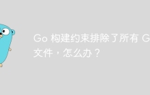 Go 构建约束排除了所有 Go 文件，怎么办？