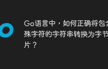 Go语言中，如何正确将包含特殊字符的字符串转换为字节切片？