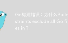 Go构建错误：为什么Build constraints exclude all Go files in？