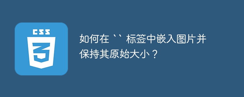 如何在 `` 标签中嵌入图片并保持其原始大小？