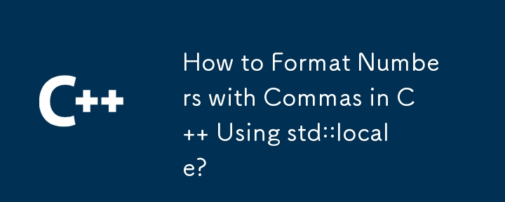 How to Format Numbers with Commas in C   Using std::locale?