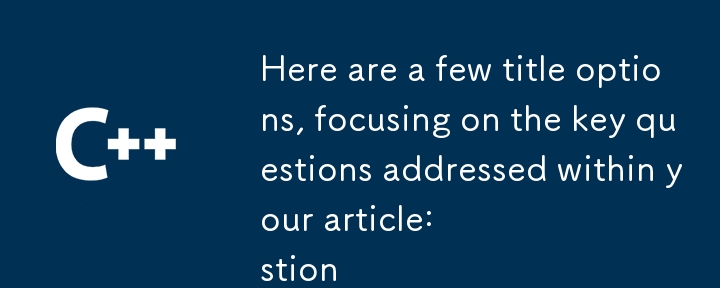 Here are a few title options, focusing on the key questions addressed within your article:

**Direct Question