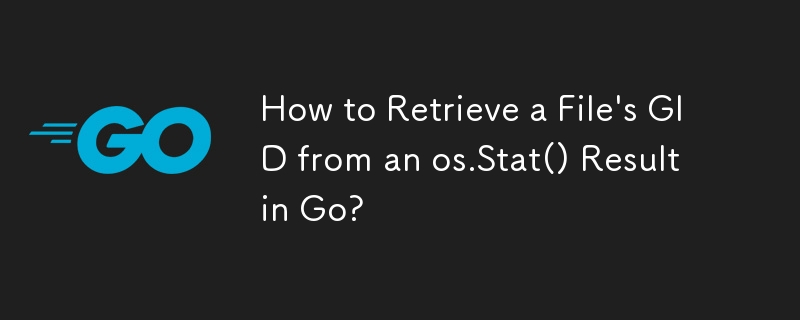 如何从 Go 中的 os.Stat() 结果检索文件的 GID？