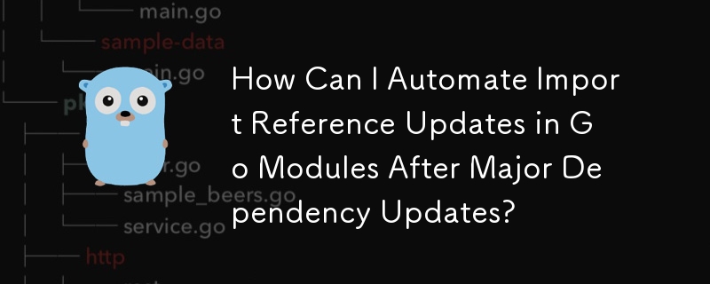 主要依赖更新后，如何在 Go 模块中自动导入引用更新？