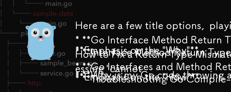以下是一些标题选项，涉及错误的“为什么”和“如何”：

强调“为什么”

* 为什么我的 Go 代码抛出“cannot use...as type St”