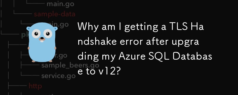 将 Azure SQL 数据库升级到 v12 后，为什么会出现 TLS 握手错误？