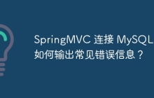 SpringMVC 连接 MySQL 时，如何输出常见错误信息？