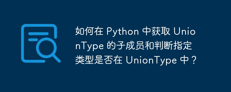 如何在 python 中获取 uniontype 的子成员和判断指定类型是否在 uniontype 中？