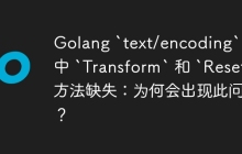 Golang `text/encoding` 包中 `Transform` 和 `Reset` 方法缺失：为何会出现此问题？