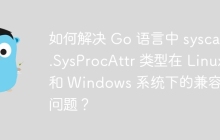 如何解决 Go 语言中 syscall.SysProcAttr 类型在 Linux 和 Windows 系统下的兼容性问题？