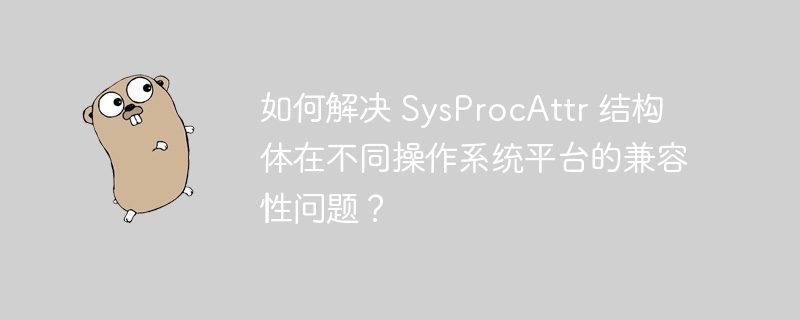 如何解决 sysprocattr 结构体在不同操作系统平台的兼容性问题？