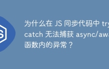 为什么在 JS 同步代码中 try/catch 无法捕获 async/await 函数内的异常？