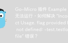 Go-Micro 插件 Example 函数无法运行，如何解决 “Incorrect Usage. flag provided but not defined: -test.testlogfile” 错误？