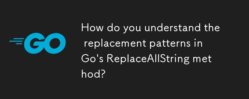 Comment comprenez-vous les modèles de remplacement dans la méthode ReplaceAllString de Go ?