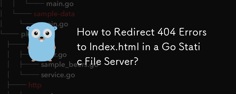 Comment rediriger les erreurs 404 vers Index.html dans un serveur de fichiers Go Static ?