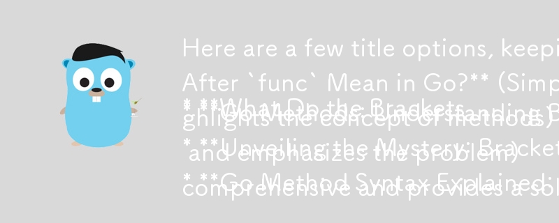 以下是一些标题选项，请记住问答格式：

* Go 中“func”后面的括号是什么意思？ （简单直接）
* Go 方法：理解 `func` 之后的括号（嗨