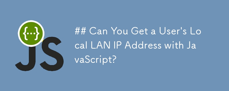 你能用 JavaScript 获取用户的本地 LAN IP 地址吗？