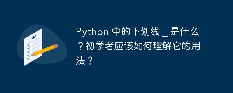 python 中的下划线 _ 是什么？初学者应该如何理解它的用法？