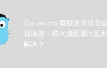Go-micro 微服务无法自动发现服务：防火墙配置问题如何解决？