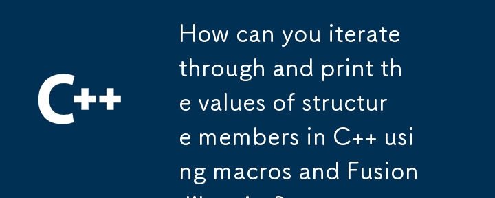 マクロと Fusion ライブラリを使用して、C で構造体のメンバーの値を反復処理して出力するにはどうすればよいでしょうか?