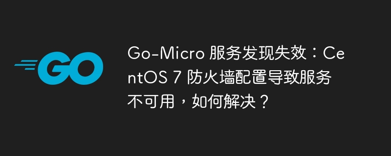 go-micro 服务发现失效：centos 7 防火墙配置导致服务不可用，如何解决？