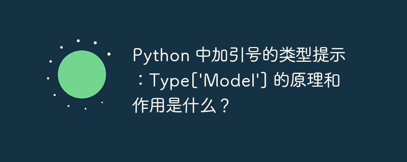 Python 中加引号的类型提示：Type[‘Model’] 的原理和作用是什么？-小浪资源网