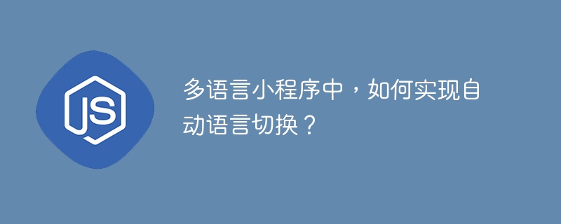 多语言小程序中，如何实现自动语言切换？-小浪资源网