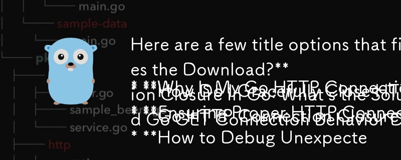 以下是一些適合問答格式的標題選項：

* **為什麼當使用者終止下載時我的 Go HTTP 連線沒有關閉？
* **如何優雅地關閉 HTTP 連接