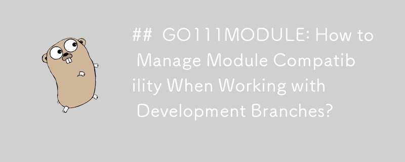 GO111MODULE: 개발 분기 작업 시 모듈 호환성을 관리하는 방법은 무엇입니까?