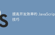 提高开发效率的 JavaScript 技巧