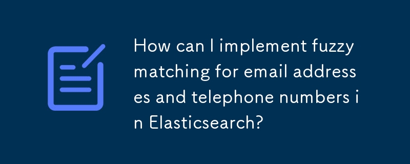 Wie kann ich Fuzzy-Matching für E-Mail-Adressen und Telefonnummern in Elasticsearch implementieren?