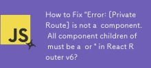 如何修復 React Router v6 中的「錯誤：[PrivateRoute] 不是元件。其所有子元件必須是 a 或」？