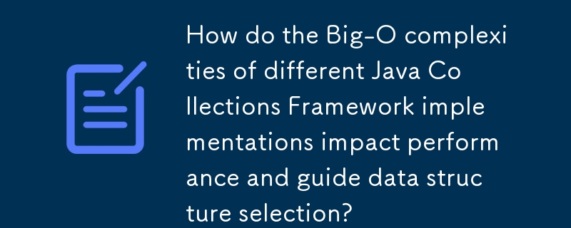 Bagaimanakah kerumitan Big-O bagi pelaksanaan Rangka Kerja Koleksi Java yang berbeza memberi kesan kepada prestasi dan membimbing pemilihan struktur data?