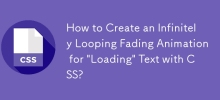 How to Create an Infinitely Looping Fading Animation for \'Loading\' Text with CSS?