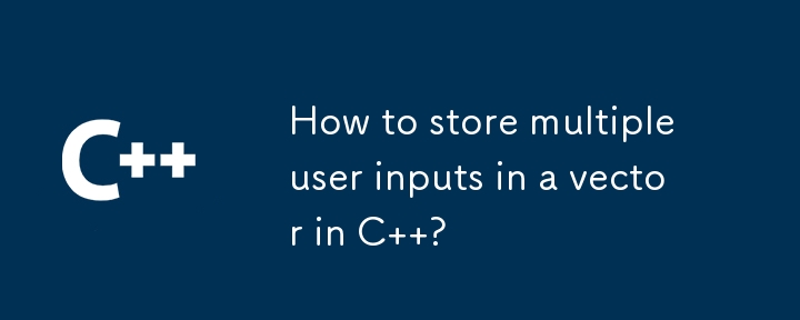 How to store multiple user inputs in a vector in C  ?