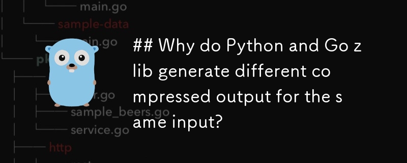 Why do Python and Go zlib generate different compressed output for the same input?